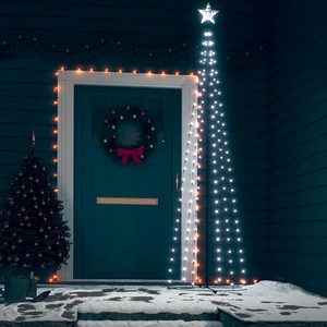 Коледна елха конус, 136 LED студено бяло, декорация, 70x240 см