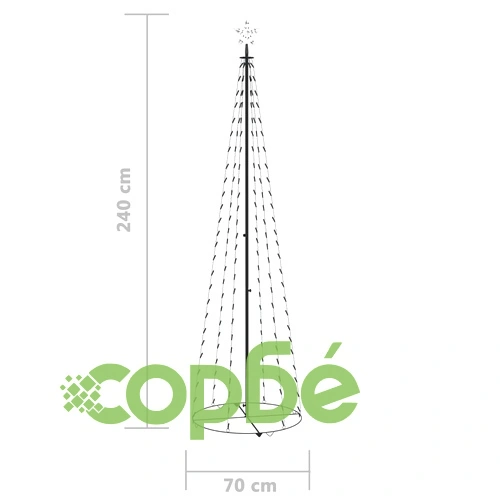 Декоративна коледна елха конус, синя, 136 LED, 70x240 см ➤ топ цена ➤ sorbe.bg