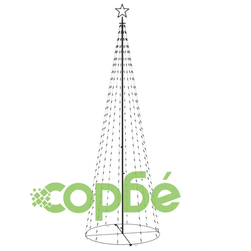 Коледна елха конус студено бяло 330 LED декорация 100x300 см ➤ топ цена ➤ sorbe.bg