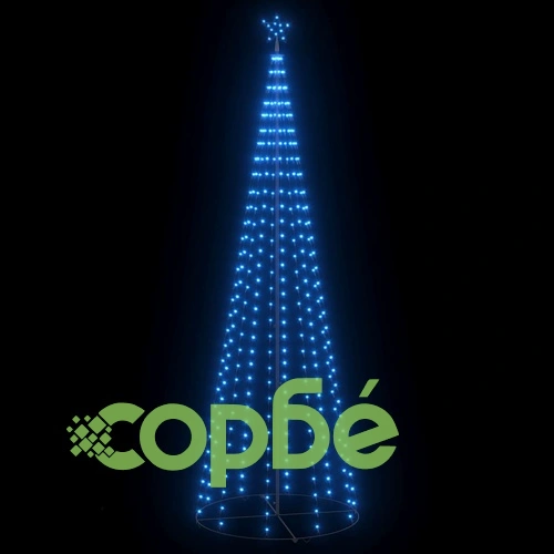 Коледна елха конус синя 330 LED декорация 100x300 см ➤ топ цена ➤ sorbe.bg
