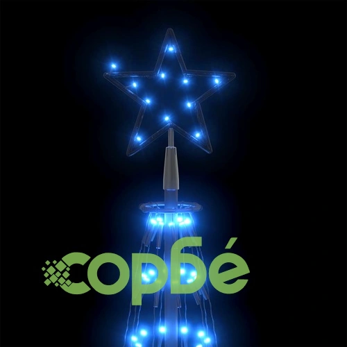 Коледна елха конус синя 330 LED декорация 100x300 см ➤ топ цена ➤ sorbe.bg