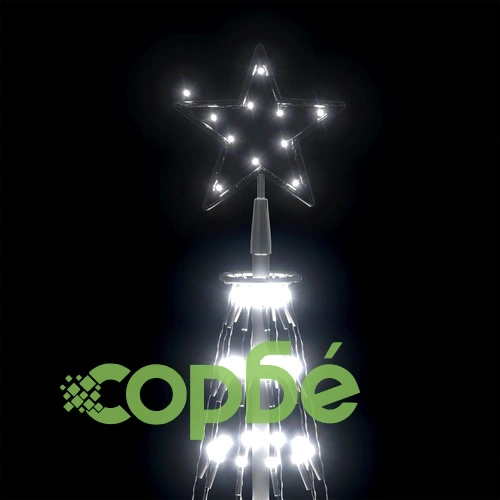 Коледна елха конус студено бяло 400 LED декорация 100x360 см ➤ топ цена ➤ sorbe.bg