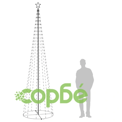 Коледна елха конус синя 400 LED декорация 100x360 см ➤ топ цена ➤ sorbe.bg