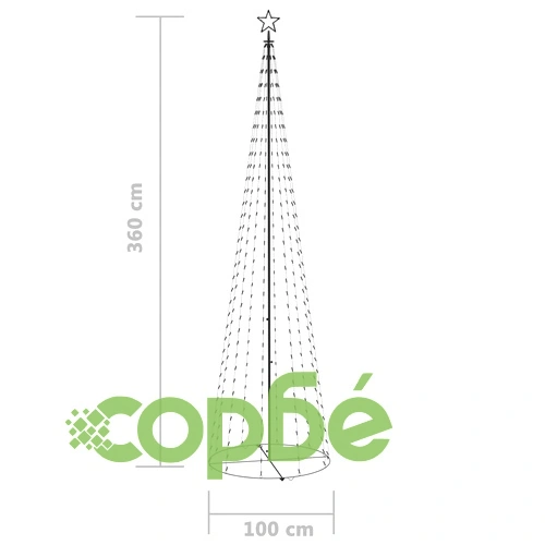 Коледна елха конус синя 400 LED декорация 100x360 см ➤ топ цена ➤ sorbe.bg