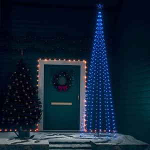 Коледна елха конус синя 400 LED декорация 100x360 см