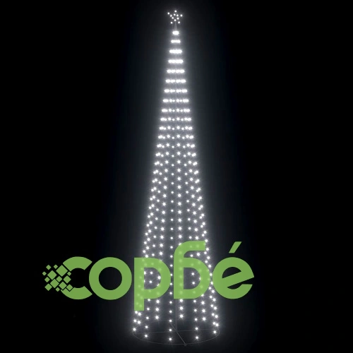 Коледна елха конус, 752 LED студено бяло, декорация, 160x500 см ➤ топ цена ➤ sorbe.bg