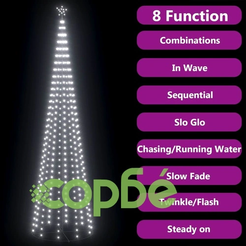 Коледна елха конус, 752 LED студено бяло, декорация, 160x500 см ➤ топ цена ➤ sorbe.bg