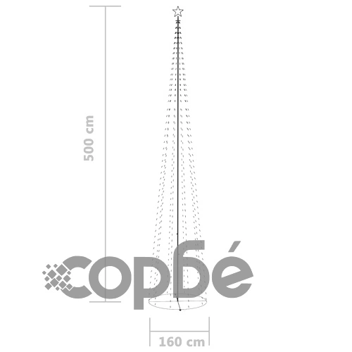 Коледна елха конус, 752 сини LED, декорация, 160x500 см ➤ топ цена ➤ sorbe.bg