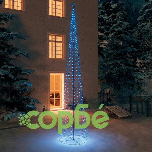 Коледна елха конус, 752 сини LED, декорация, 160x500 см ➤ топ цена ➤ sorbe.bg