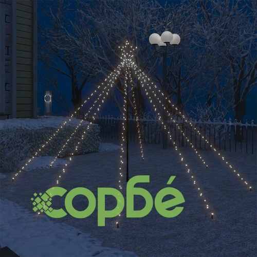 Коледна елха водопад за закрито и открито 400 LED 2,5 м ➤ топ цена ➤ sorbe.bg
