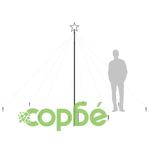 Светеща коледна елха за закрито и открито, 400 LED, синя, 2,5 м ➤ топ цена ➤ sorbe.bg