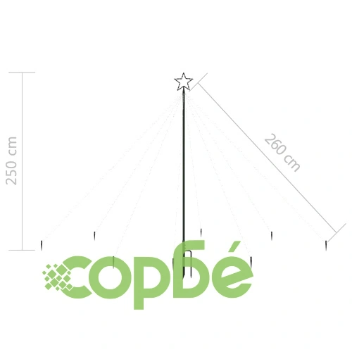 Светеща коледна елха за закрито и открито, 400 LED, синя, 2,5 м ➤ топ цена ➤ sorbe.bg