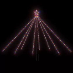 Светеща коледна елха, закрито/открито, 400 LED, цветна, 2,5 м