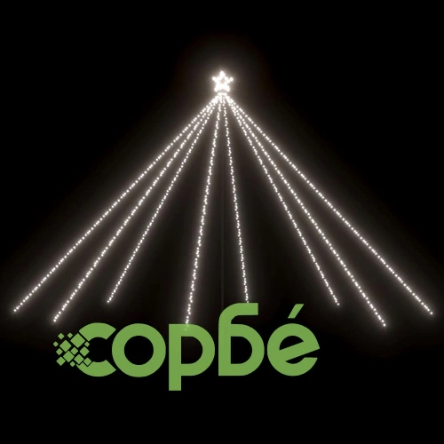 Светеща коледна елха закрито/открито 576 LED студено бяла 3,6 м ➤ топ цена ➤ sorbe.bg