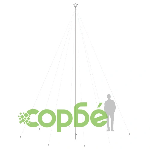 Светеща коледна елха за закрито и открито 1300 LED цветна 8 м ➤ топ цена ➤ sorbe.bg