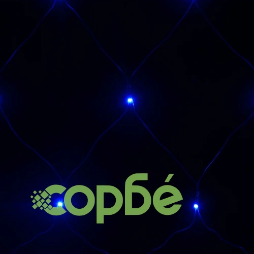 Коледна светеща мрежа, синя, 3x2 м, 204 LED, за закрито/открито ➤ топ цена ➤ sorbe.bg