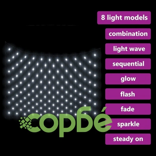 Коледна светеща мрежа студенобяла 3x3 м 306 LED закрито/открито ➤ топ цена ➤ sorbe.bg