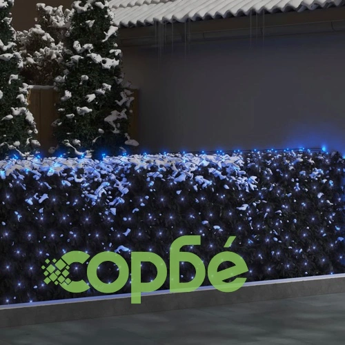 Коледна светеща мрежа, синя, 4x4 м, 544 LED, за закрито/открито ➤ топ цена ➤ sorbe.bg
