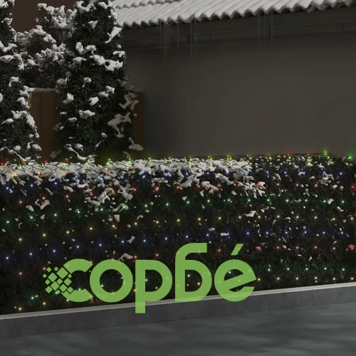 Коледна светеща мрежа цветна 4x4 м 544 LED за закрито/открито ➤ топ цена ➤ sorbe.bg
