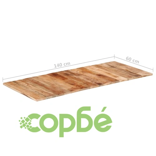 Плот за маса, 140x60x(1,5-1,6) cм, грубо мангово дърво ➤ топ цена ➤ sorbe.bg