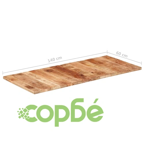 Плот за маса, 140x60x(2,5-2,7) cм, грубо мангово дърво ➤ топ цена ➤ sorbe.bg