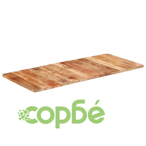 Плот за маса, 140x60x(2,5-2,7) cм, грубо мангово дърво ➤ топ цена ➤ sorbe.bg