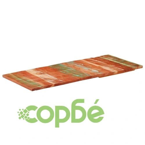 Правоъгълен плот за маса 60x140 см 25-27 мм регенериран масив ➤ топ цена ➤ sorbe.bg