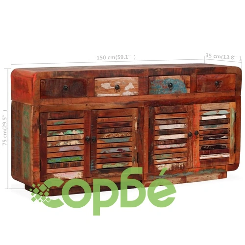 Бюфет, 150x30x75 см, регенерирано дърво масив  ➤ топ цена ➤ sorbe.bg