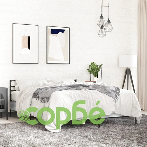 Рамка за легло, сив сонома, 140x190 см, инженерно дърво и метал ➤ топ цена ➤ sorbe.bg