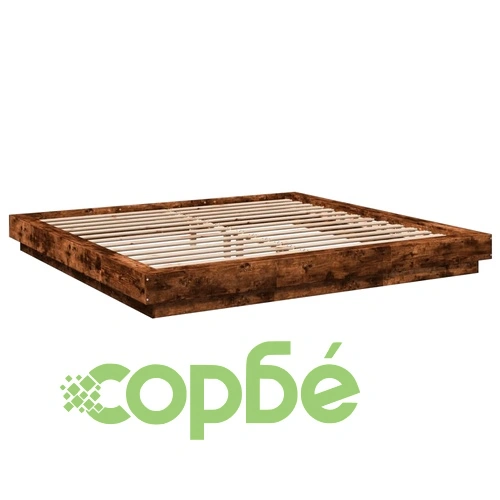 Рамка за легло с LED осветление, опушен дъб, 200x200 см ➤ топ цена ➤ sorbe.bg