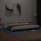 Рамка за легло с LED осветление, опушен дъб, 200x200 см