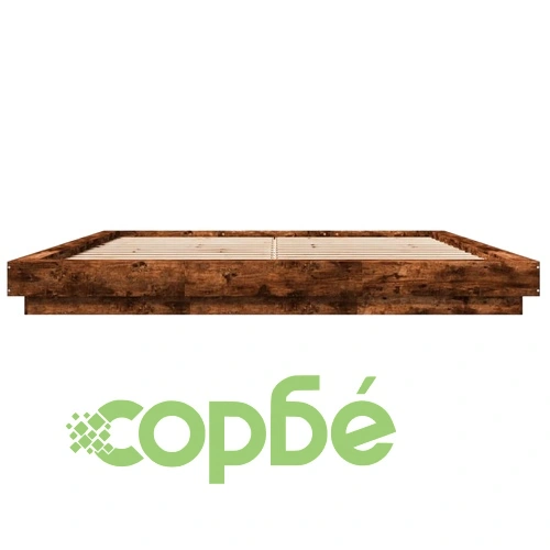 Рамка за легло с LED осветление, опушен дъб, 200x200 см ➤ топ цена ➤ sorbe.bg