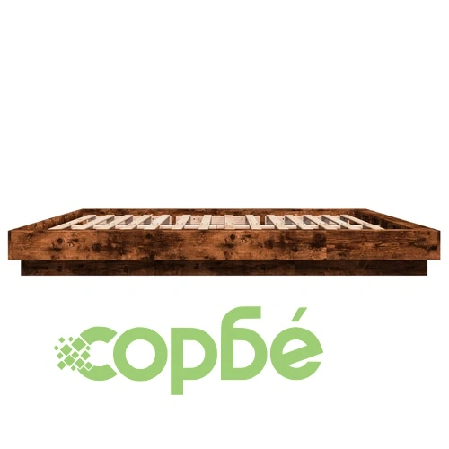 Рамка за легло с LED осветление, опушен дъб, 200x200 см ➤ топ цена ➤ sorbe.bg