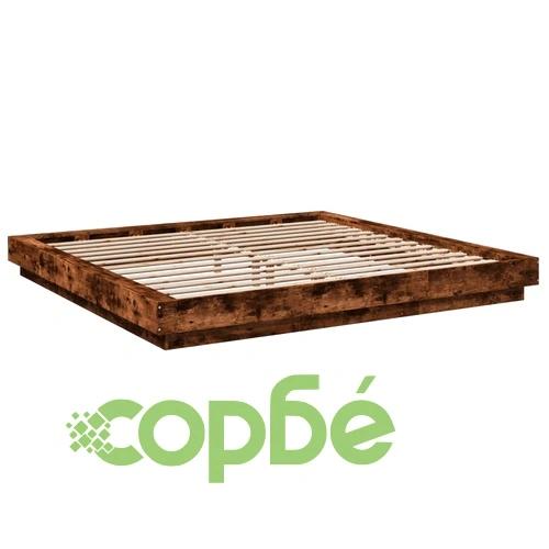 Рамка за легло с LED осветление, опушен дъб, 200x200 см ➤ топ цена ➤ sorbe.bg