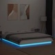 Рамка за легло с LED осветление бяла 160x200 см инженерно дърво