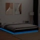 Рамка за легло с LED осветление черна 160x200см инженерно дърво
