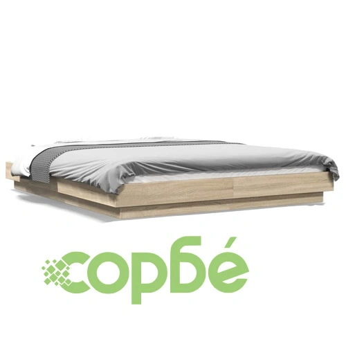 Рамка за легло с LED осветление, дъб сонома, 160x200 см ➤ топ цена ➤ sorbe.bg