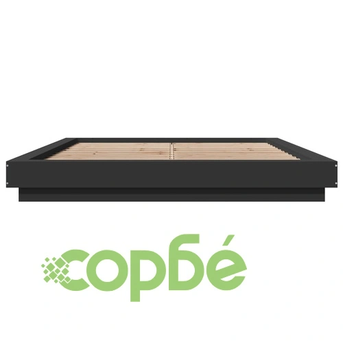 Рамка за легло с LED осветление черна 150x200см инженерно дърво ➤ топ цена ➤ sorbe.bg