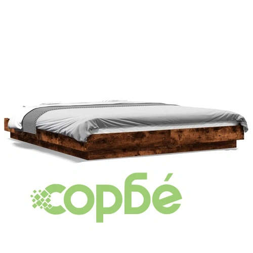 Рамка за легло с LED осветление, опушен дъб, 150x200 см ➤ топ цена ➤ sorbe.bg