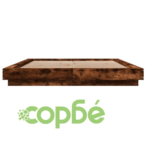 Рамка за легло с LED осветление, опушен дъб, 150x200 см ➤ топ цена ➤ sorbe.bg