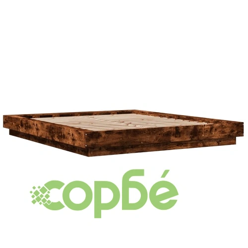 Рамка за легло с LED осветление, опушен дъб, 150x200 см ➤ топ цена ➤ sorbe.bg
