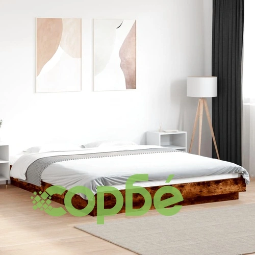 Рамка за легло с LED осветление, опушен дъб, 150x200 см ➤ топ цена ➤ sorbe.bg