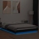 Рамка за легло с LED осветление черна 140x200см инженерно дърво