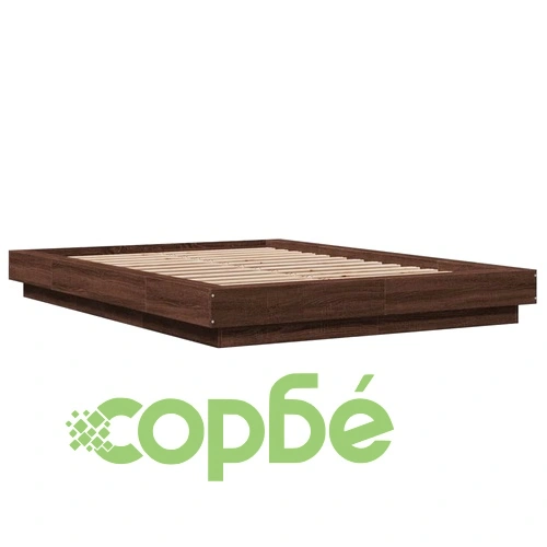 Рамка за легло с LED осветление, кафяв дъб, 120x200 см ➤ топ цена ➤ sorbe.bg