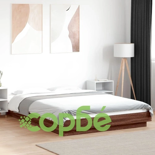 Рамка за легло с LED осветление, кафяв дъб, 120x200 см ➤ топ цена ➤ sorbe.bg