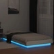 Рамка за легло с LED осветление бяла 100x200 см инженерно дърво