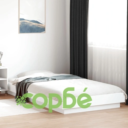 Рамка за легло с LED осветление бяла 100x200 см инженерно дърво ➤ топ цена ➤ sorbe.bg
