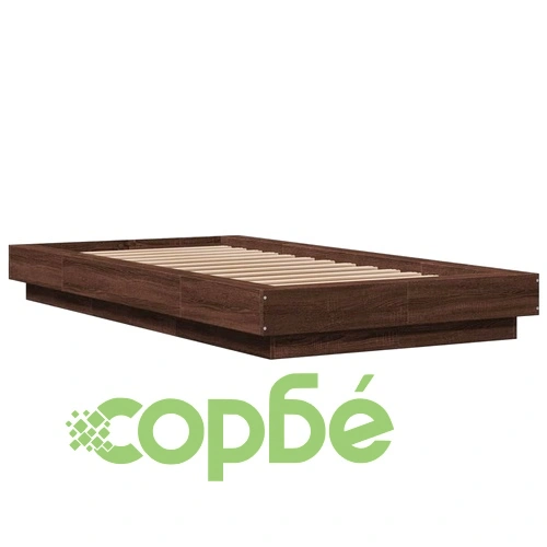 Рамка за легло с LED осветление, кафяв дъб, 100x200 см ➤ топ цена ➤ sorbe.bg