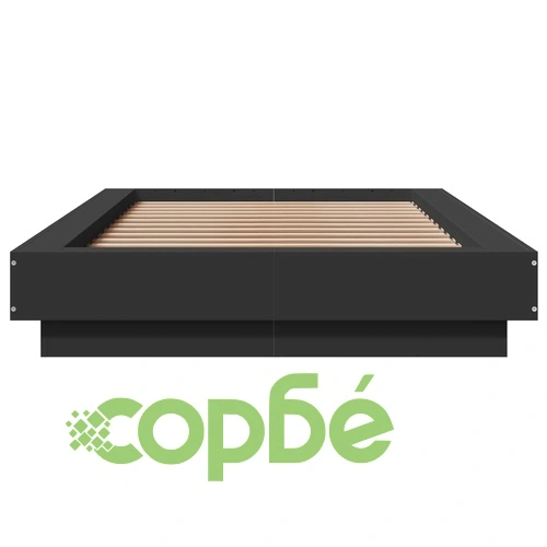 Рамка за легло с LED осветление черна 90x200 см инженерно дърво ➤ топ цена ➤ sorbe.bg