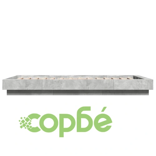 Рамка за легло с LED осветление, бетонно сива, 90x200 см ➤ топ цена ➤ sorbe.bg